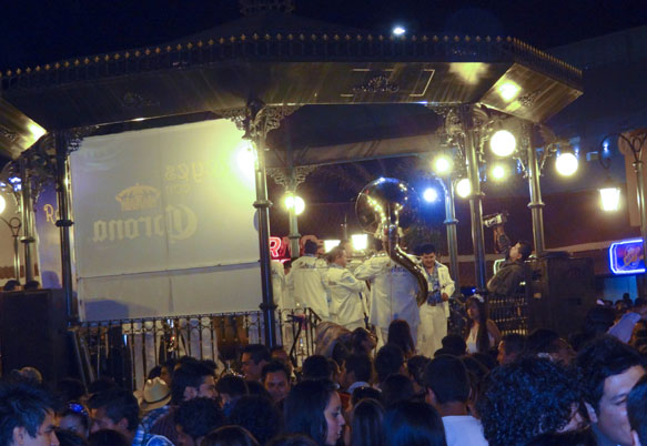 mariachis playing for the crowd