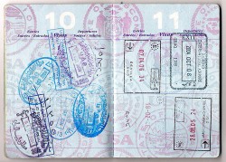 passport stamps in an american passport
