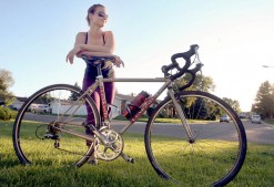 Maria with bicycle Maria with bicycle
