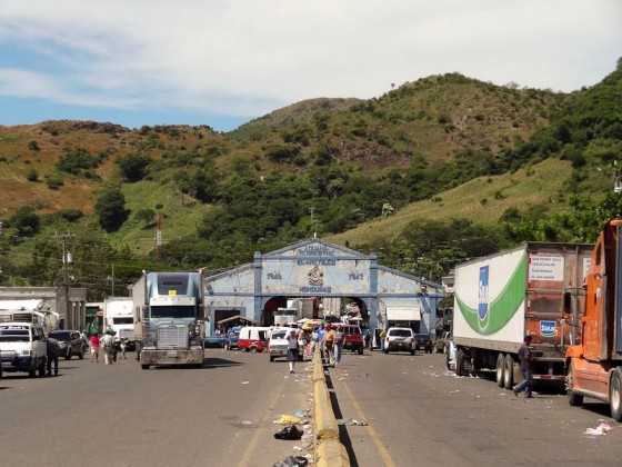 Honduras Border With El Salvador In The Background