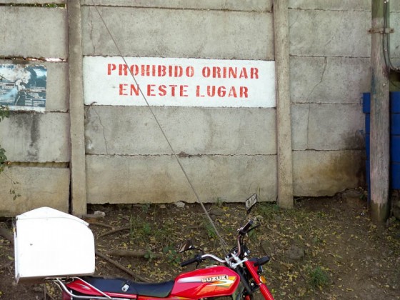 Prohibited To Pee In This Location At Managua Bus Station Prohibited To Pee In This Location At Managua Bus Station