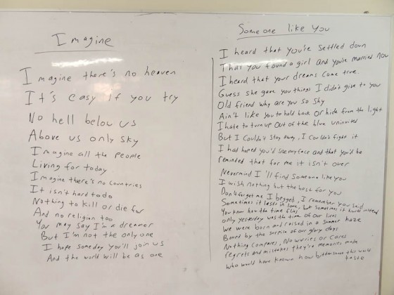 The Lesson - Lyrcis To The Songs