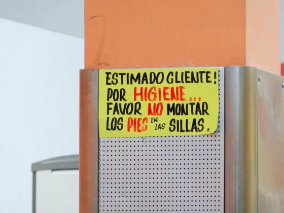 Dear Client, Please Don't Climb Up On The Toilet Seat For Hygienic Reasons - Ecuador