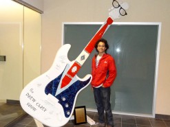 With A Drew Carey Show Themed Guitar In The Home Of Rock And Roll - Cleveland