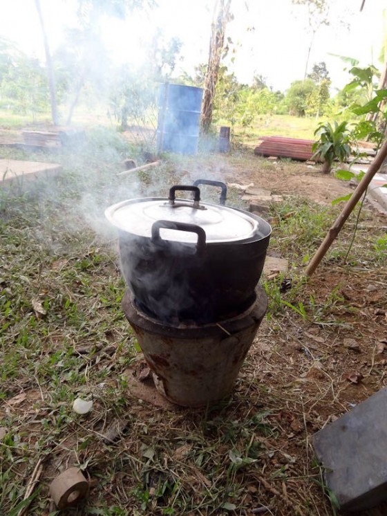 Dinner Cooking In The Pot Over A Fire