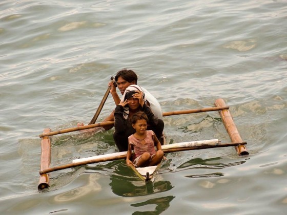family at sea