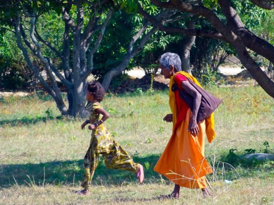 Young Girl And Old Lady