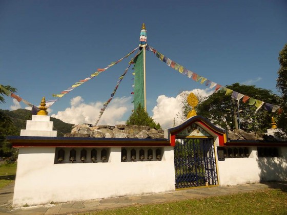 Flags Atop The Dedicated Dalai Lama Building