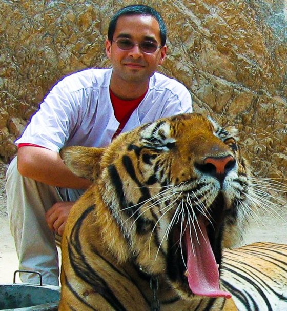 With A Tiger At The Thai Tiger Temple In 2006