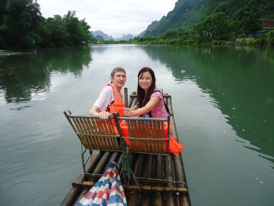 On A Bamboo Raft With My Girlfriend In China