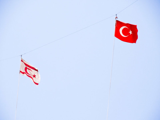 North Cyprus And Turkish Flags