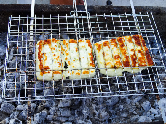 Grilling Halloumi Cheese