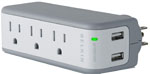 belkin surge protector with 3 outlets and 2 usb