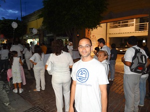Me walking in a march for peace in Leon, Mexico
