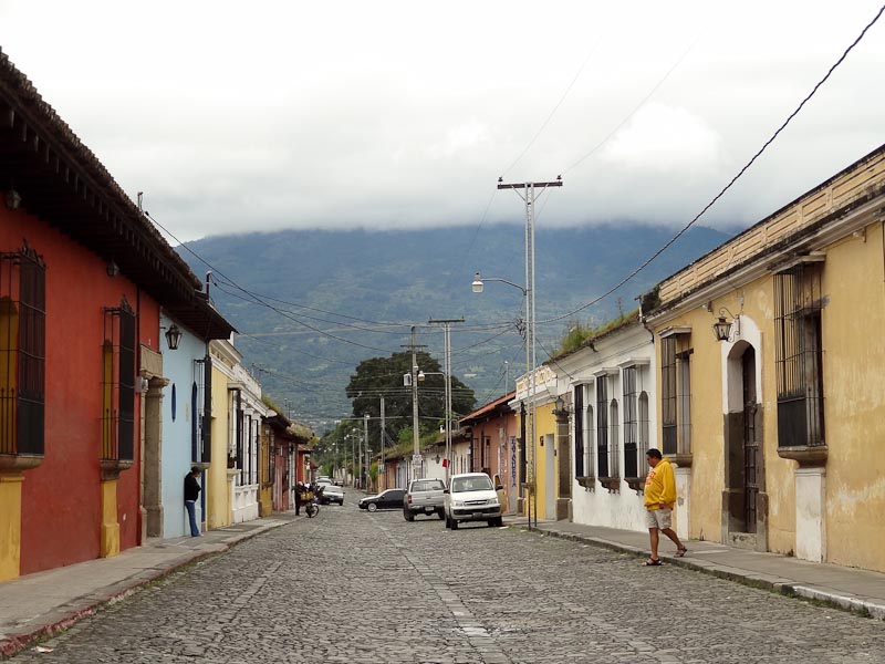 View Of The Volcano From A Street