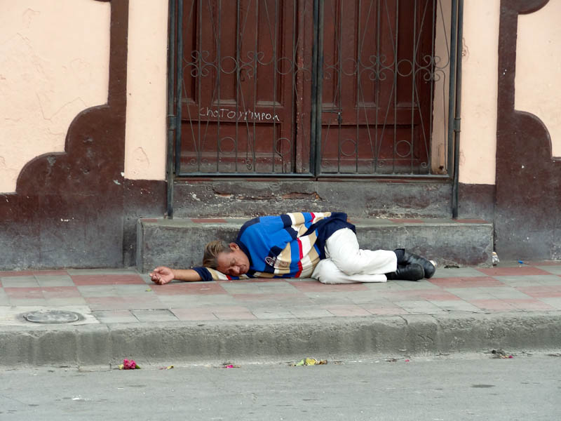 Man Sleeping In The Street