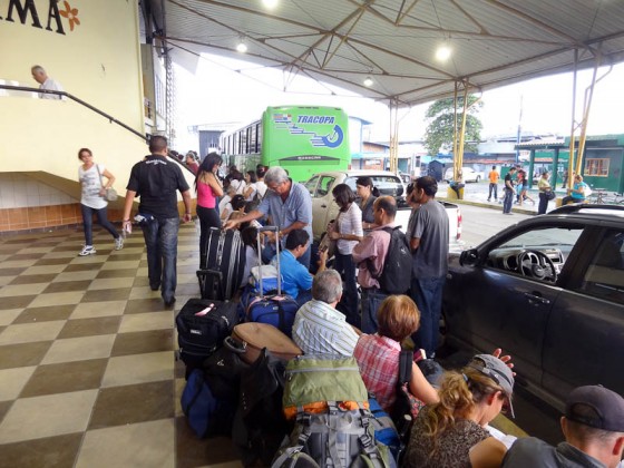 People Waiting In Line At The Panama Border People Waiting In Line At The Panama Border