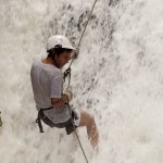 Rappelling Down The Waterfall