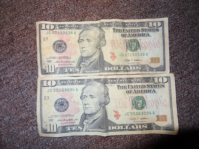 Counterfeit $10 Bill