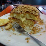 Wonderful Breakfast - Thick Pancakes Topped With Granola And Honey