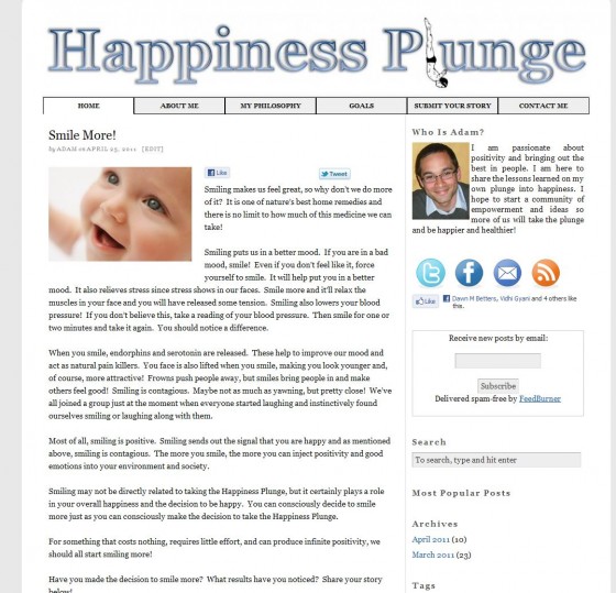 HappinessPlunge.com Version 1.0