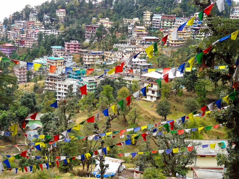 Buddhist Flags Against Dharamsala