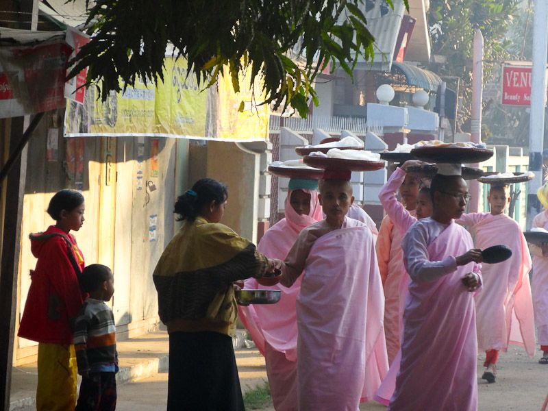 Buddhist Nuns Receiving Alms