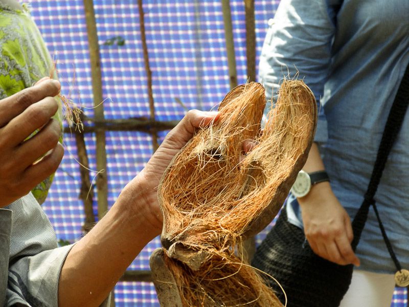 Making Rope From Coconuts