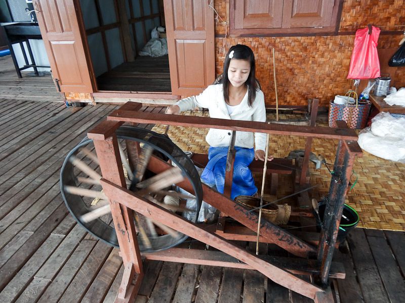 Spinning Thread At A Clothing Workshop