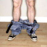 Pants down to ankles